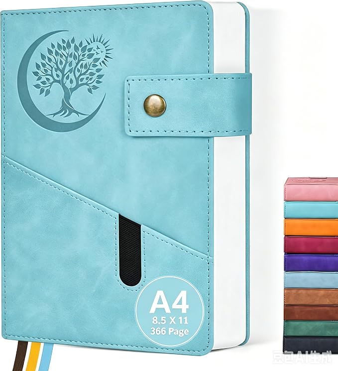 PAIBAS 8.5 x 11 Lined Notebook Journal 366 Pages Leather Journal by PAIBAS