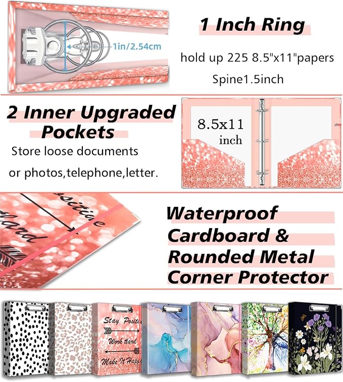 3 Ring Binder 1 Inch, Three Ring Binders Organizer - Image 4