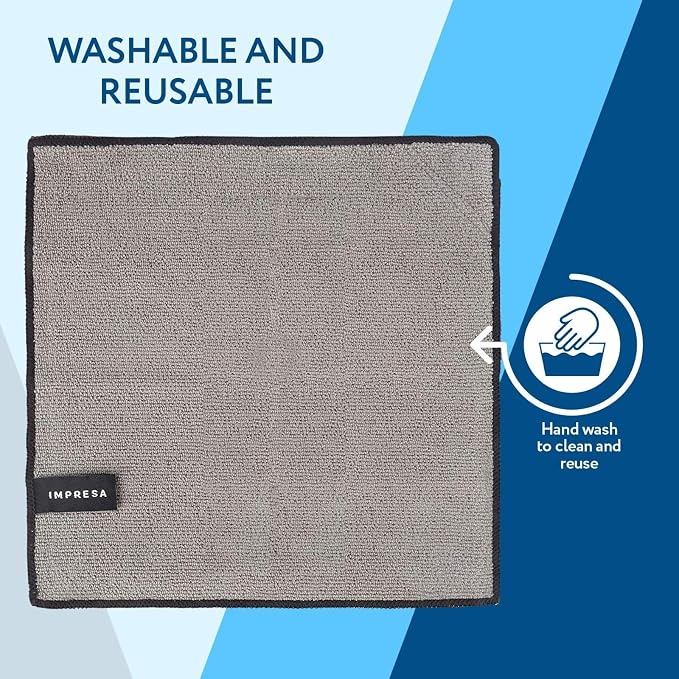 IMPRESA Magnetic Microfiber Dry Erase Cloth Erasers - 10 in x 10 in - Image 5