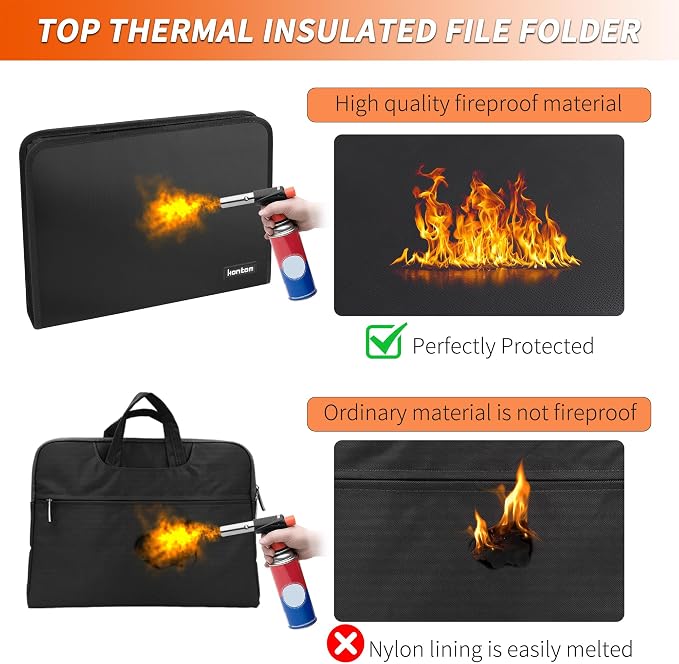 Hontom Accordion File Organizer, 13 Pockets Fireproof Expanding File Folder - Image 4