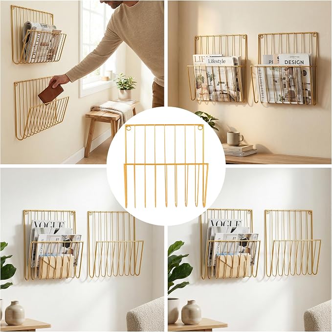 2-Pack Wall Magazine Rack, Magazine Holder Wall Mounted - Image 8