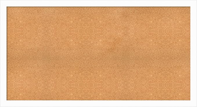 Amanti Art Natural Cork Board for Wall, 33x61 Vision Board with White Frame, Oversize Corkboard Office Decor for Home Organization, Casual Corkboard Pinboard to Display Items for Home Organization in-DeskLoop Office
