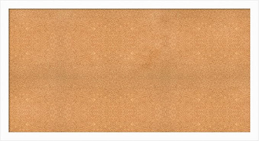 Amanti Art Natural Cork Board for Wall, 33x61 Vision Board with White Frame, Oversize Corkboard Office Decor for Home Organization, Casual Corkboard Pinboard to Display Items for Home Organization in-DeskLoop Office