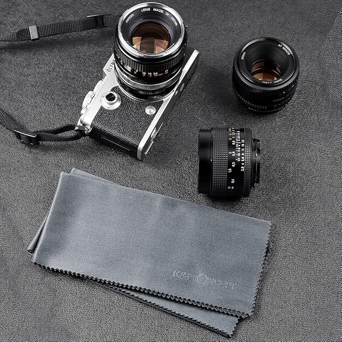 4 Pack 16''x16'' Extra Large Microfiber Cleaning Cloths, K&F Concept Oversized Microfiber Cloths for TV Screen, Electronics, Laptops, Telescope, Computers, Eyeglasses, Gray-DeskLoop Office