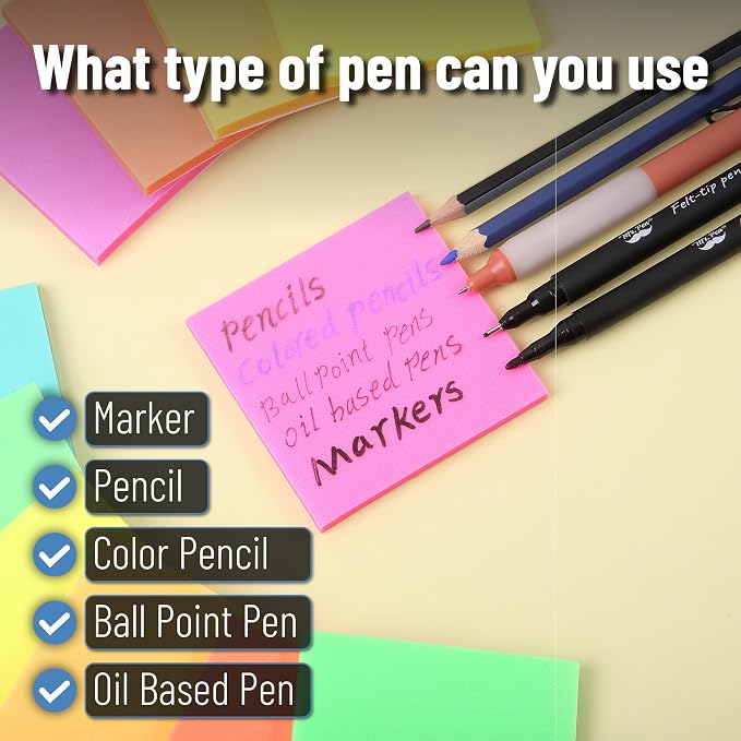 Mr. Pen- Transparent Glitter Sticky Notes, 20 Pads, 1000 Sheets | Glitter - Image 5
