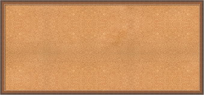 Amanti Art Natural Cork Board for Wall, 28x60 Vision Board with Bronze Frame, Oversize Corkboard Office Decor for Home Organization, Modern Corkboard Pinboard to Display Items for Home Organization-DeskLoop Office