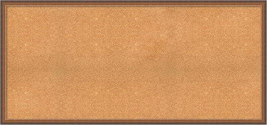 Amanti Art Natural Cork Board for Wall, 28x60 Vision Board with Bronze Frame, Oversize Corkboard Office Decor for Home Organization, Modern Corkboard Pinboard to Display Items for Home Organization-DeskLoop Office