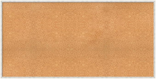 Amanti Art Natural Cork Board for Wall, 29x57 Vision Board with White Frame, Oversize Corkboard Office Decor for Home Organization, Modern Corkboard Pinboard to Display Items for Home Organization in-DeskLoop Office