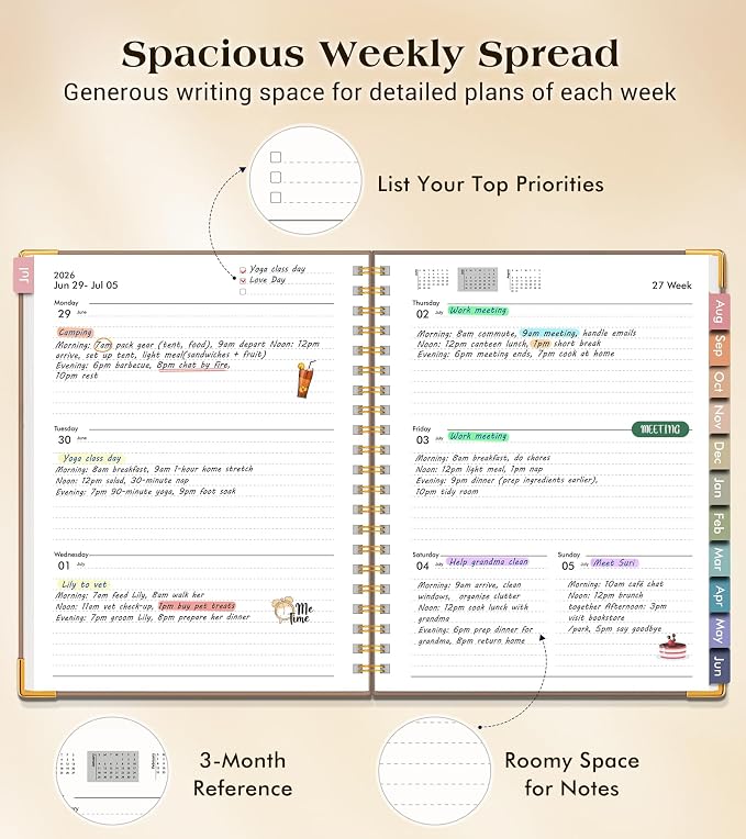 Academic Planner 2026-2027, Hardcover Weekly and Monthly Calendar Planner from - Image 3