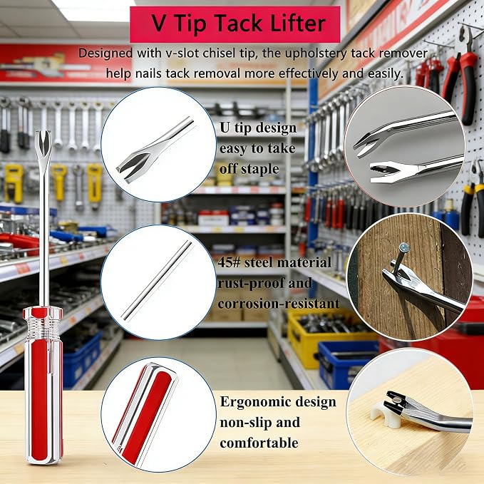 OFCOX 5Pcs Upholstery Staple Remover Tool Set, Heavy Duty Nail Puller Pliers - Image 4
