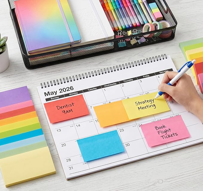 Agoer Large Sticky Notes, 1200 Sheets Memo Pads, 3 x 5 in Bright Colored Note - Image 8