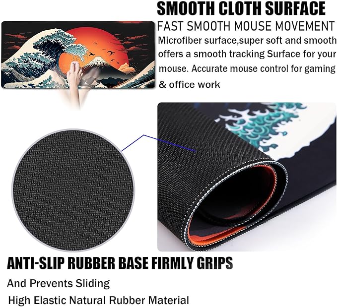Big Mouse Pad, Upgrade Durable 31.5"x15.7" Larger Extended Mouse Pad - Image 3