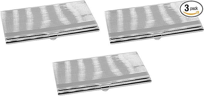 Stephanie Imports Set of 3 Slim & Minimalist Metal Business Card Holder Unisex by Stephanie+Imports