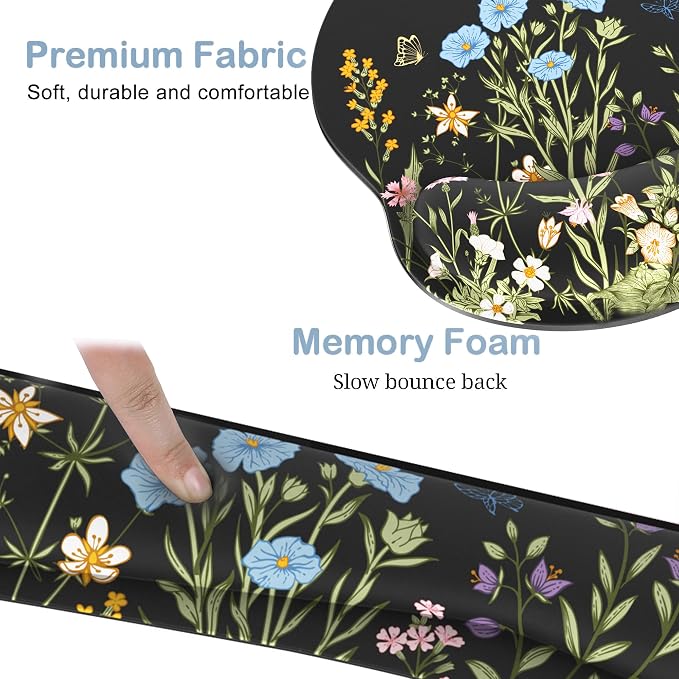 Ergonomic Mouse Pad with Wrist Rest and Keyboard Wrist Rest, Memory Foam Wrist - Image 3