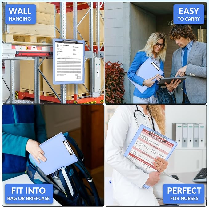 Sooez Clipboard with Storage, Heavy Duty Cleaview Clip Boards 8.5x11 with Dual - Image 7
