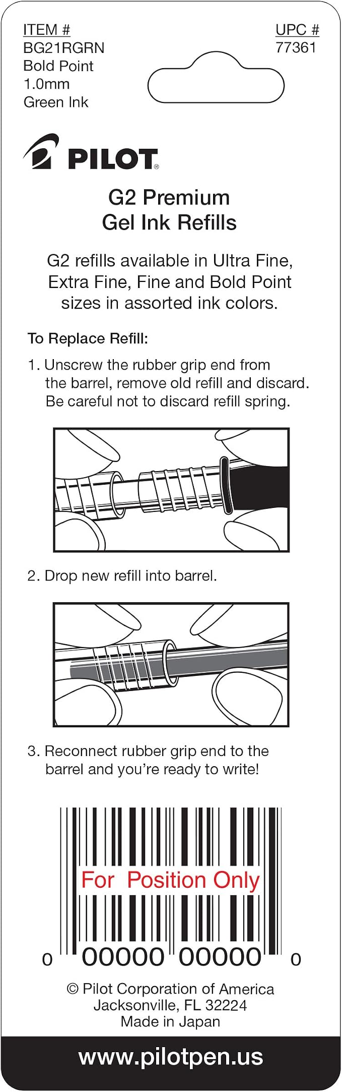 Pilot, G2 Gel Ink Refills, Bold Point 1 mm - Image 2