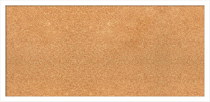 Amanti Art Natural Cork Board for Wall, 15x31 Vision Board with White Frame, Medium Corkboard Office Decor for Home Organization, Modern Corkboard Pinboard to Display Items for Home Organization in-DeskLoop Office