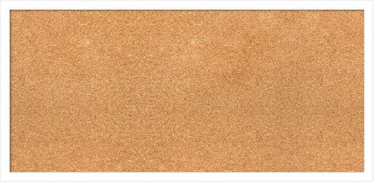 Amanti Art Natural Cork Board for Wall, 15x31 Vision Board with White Frame, Medium Corkboard Office Decor for Home Organization, Modern Corkboard Pinboard to Display Items for Home Organization in-DeskLoop Office