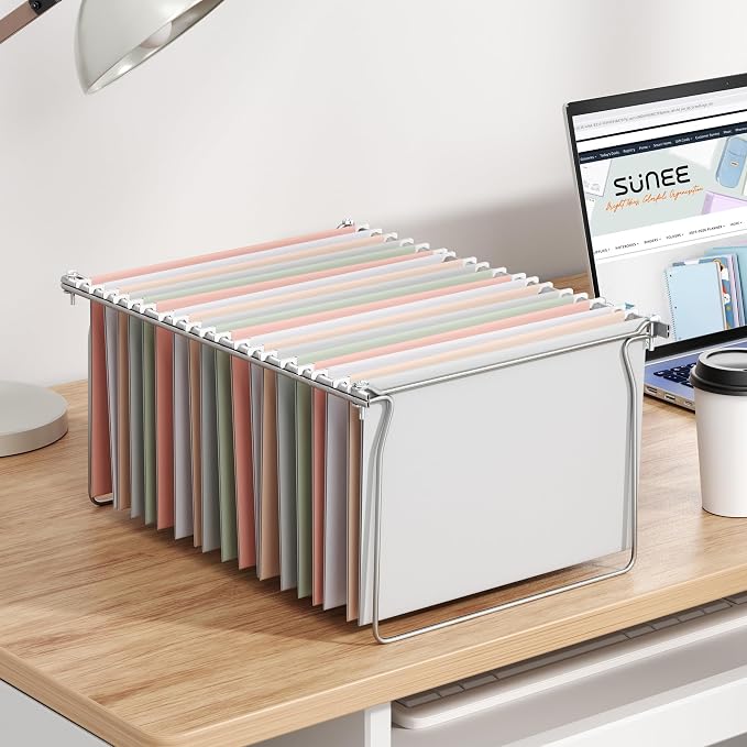 SUNEE Hanging File Folder Frame, Letter Size File Drawer Organizer - Image 7