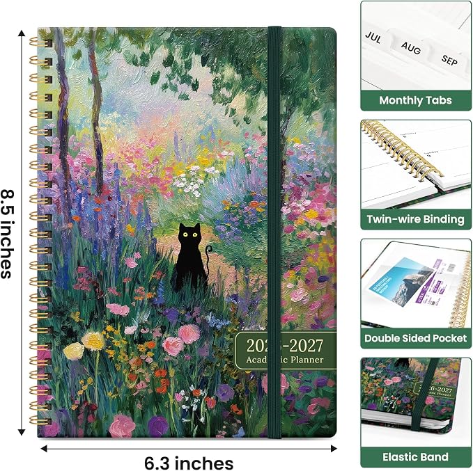Planner 2026–2027, Academic Monthly Weekly Spiral Calendar, July 2026 – June - Image 4