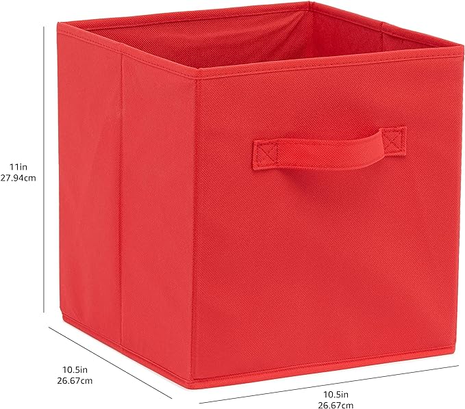 Amazon Basics Cube Organizer Storage Bins Handles, Collapsible Fabric, - Image 5