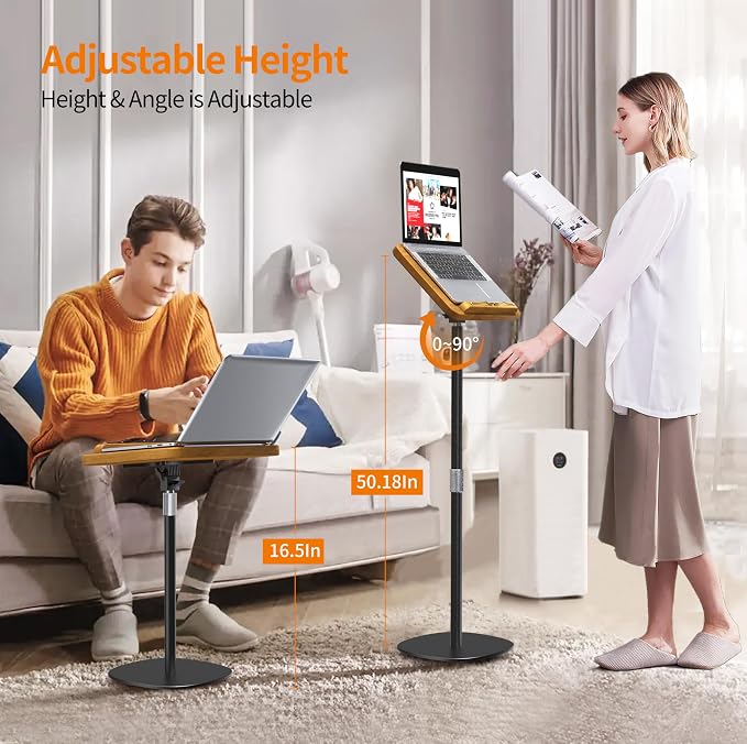 NAMON 2-in-1 Dual-use Floor & Desktop Book Stand, 100% Solid Wood, Height - Image 3