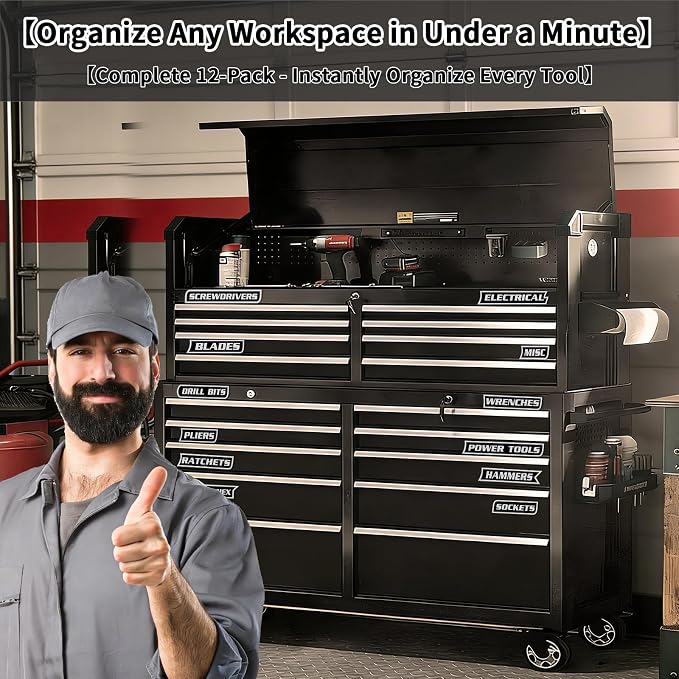12 Pack of Magnetic Tool Box Labels, Reusable Toolbox Labels Magnet, Tool Box - Image 6