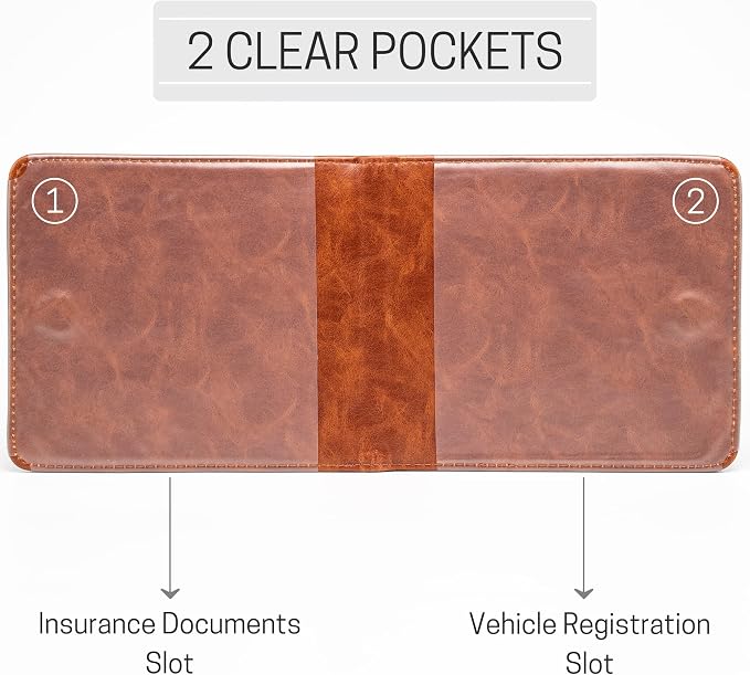 CANOPUS Car Registration and Insurance Holder, Magnetic Closure, Embossed Card - Image 3