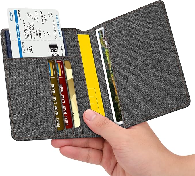 FINTIE Passport Holder, Slim Travel Wallet RFID Blocking Card Case Cover - Image 2
