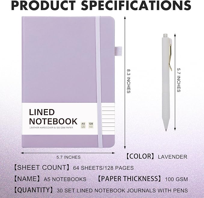 Aodaer 30 Set Lined Notebook Journals - Image 2