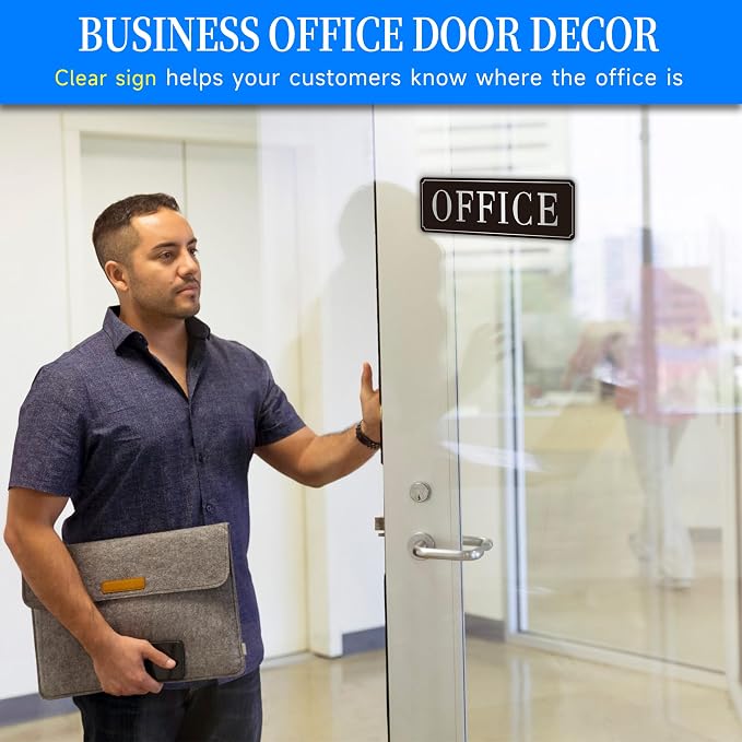 The Office Door Sign for Home and Business，Self-Adhesive Waterproof and - Image 6