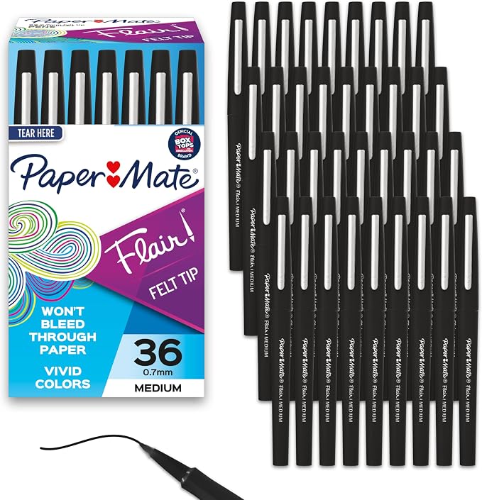 Paper Mate Flair Felt Tip Pens, Medium Point by Unknown