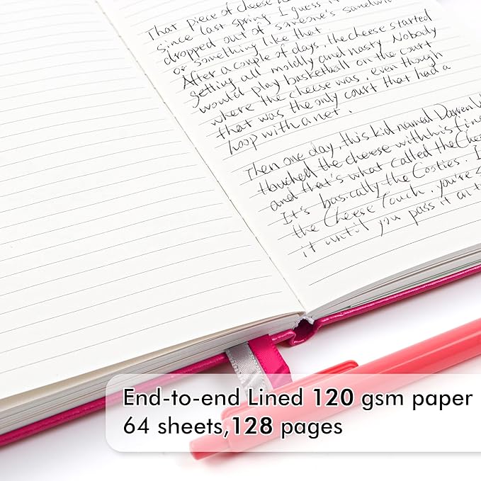 feela 12 Pack Notebooks Journals Bulk, Hardcover Notebook Classic Ruled Lined Journals with Pen Holder for Women Girls School Business Supplies, with 12 Black Pens, 120 GSM, 5.1”x8.3”, A5, Berry-DeskLoop Office