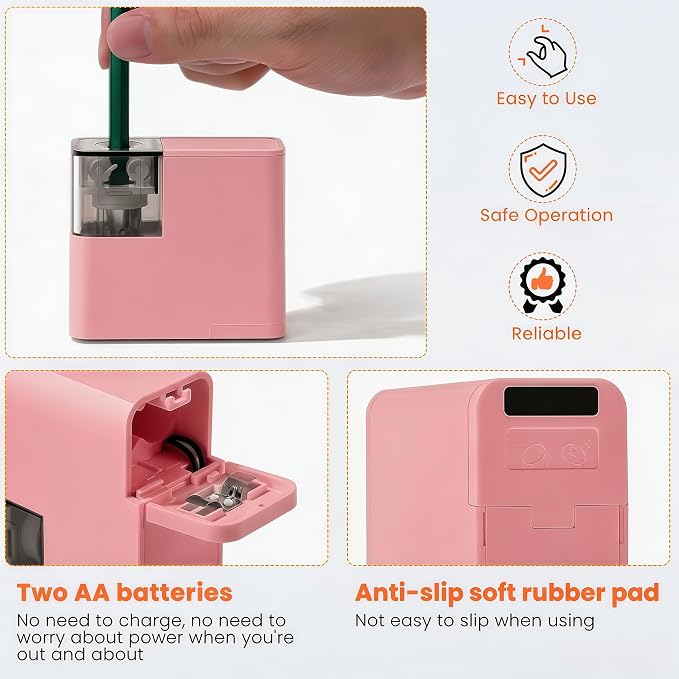 Electric Pencil Sharpener with Battery, Battery Powered, - Image 3