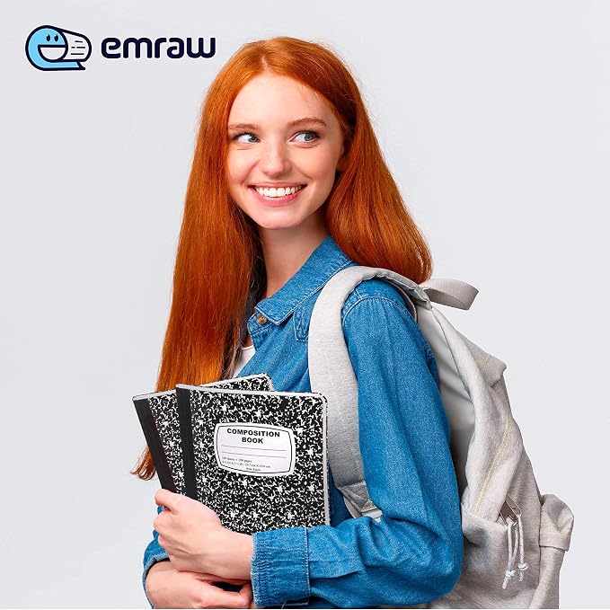 Emraw Black & White Marble Style Cover Composition Book - Image 5