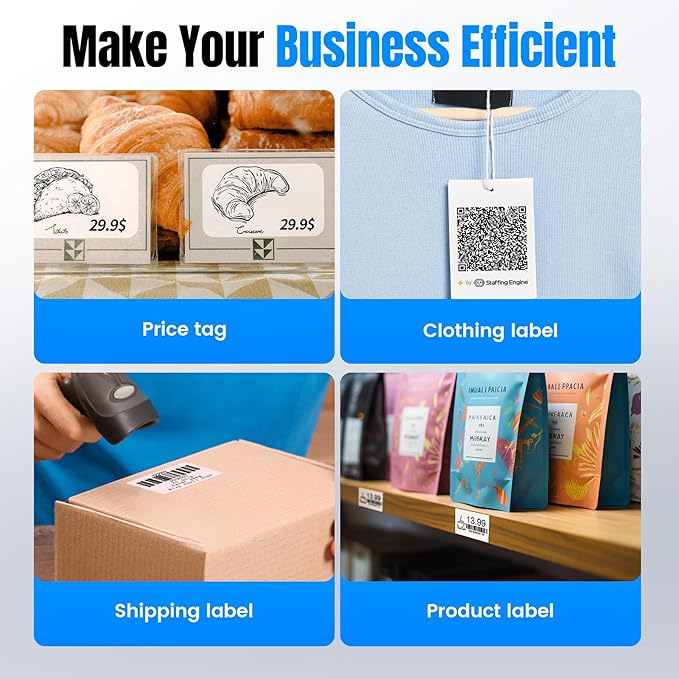 Label Maker, M102 Label Printer Bluetooth Label Machine with Tapes 1000+ Icons 300+Templates for Small Business, Office, Home, Kid School Items, Black-DeskLoop Office