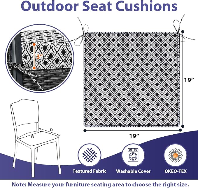 IPYNBAP Outdoor Chair Cushions Set of 4 -Waterproof Outdoor Seat Cushions - Image 6