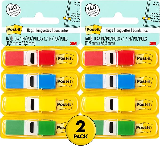 Post-it Flags, 35/Dispenser, 4 Dispensers, 47 in Wide by Post-it%C2%AE