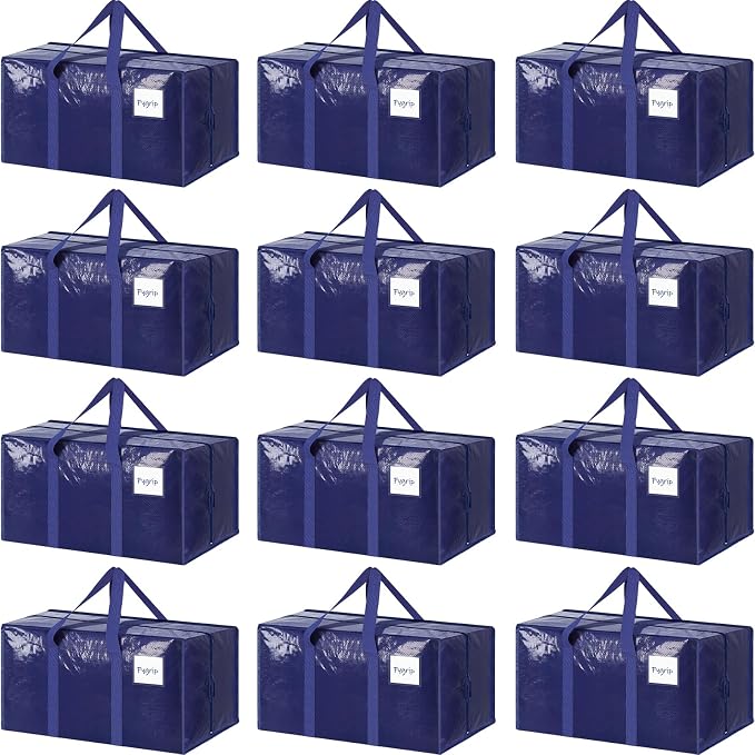 12 Pack Extra Heavy Duty Large Moving Bags by Fygrip