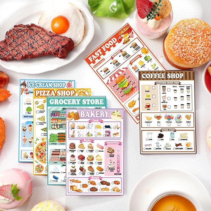 Eaasty Kids Pretend Play Notepads 4 x 6 Inch Pads - Image 2