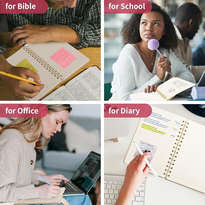 Spiral Notebook, Pink Notebook-6.1x8.2 Inch College Ruled Journal with Inner Pockets and 160 Pages, PU Leather Cover Business Journal, Twin-Wire Binding Notebook Perfect for Office & Home-DeskLoop Office