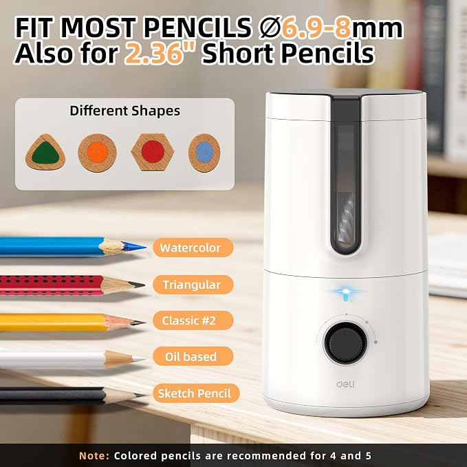 deli Electric Pencil Sharpener, Fully Automatic Pencil Sharpener - Image 3
