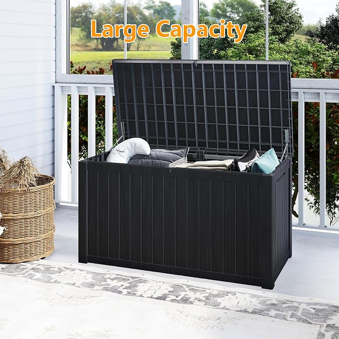 Yardgrace 200 Gallon Outdoor Storage Box Waterproof, Resin Deck Boxes - Image 4