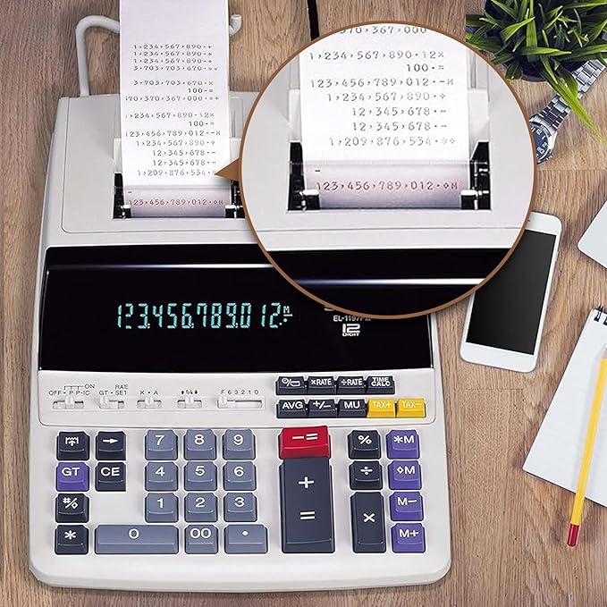 4Pack Sharp EL-1197PIII Calculator Ribbon Universal，Compatible Sharp EL-2196BL, Canon Mp11dx ，Porelon 11216， Printer Machine Typewriter CalculatorRibbon Replacement ，Calculator Ribbon Red/Black-DeskLoop Office