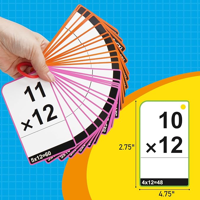 BenBen Multiplication Flash Cards 0-12, 91 Cards, Times Table Flash Cards - Image 8
