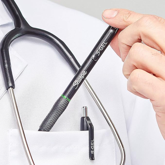 Sharpie S-Gel Gel Pens, Black Barrel, Medium Point (0.7mm), Black Gel Ink Pens, 12 Count - Home, Office, School, Journaling, Writing, Note-Taking, Teacher Supplies-DeskLoop Office