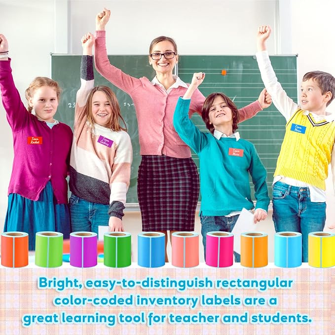 Outus 1000 Pcs Colored Sticker Labels Rolls Rectangular Coding Labels 2 X 3 - Image 7
