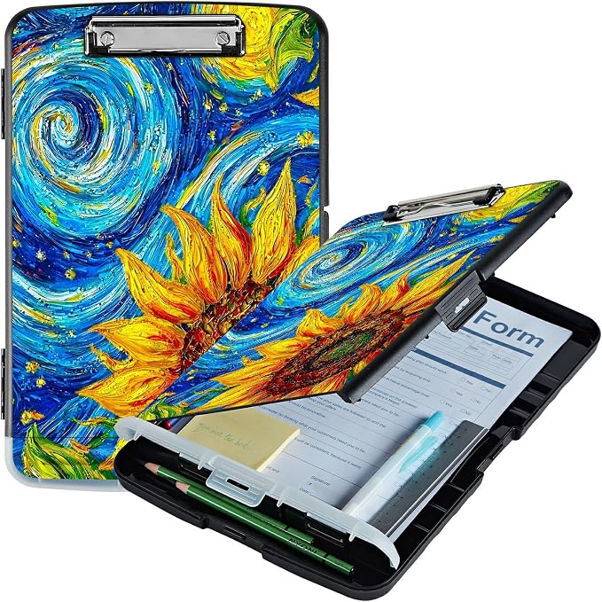 Starry Sunflower A4 Clipboard by Unknown