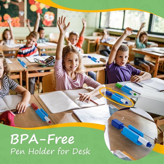 10 PCS Pen Holder for Desk, Adhesive Pen Holder for Classroom Clipboard - Image 2