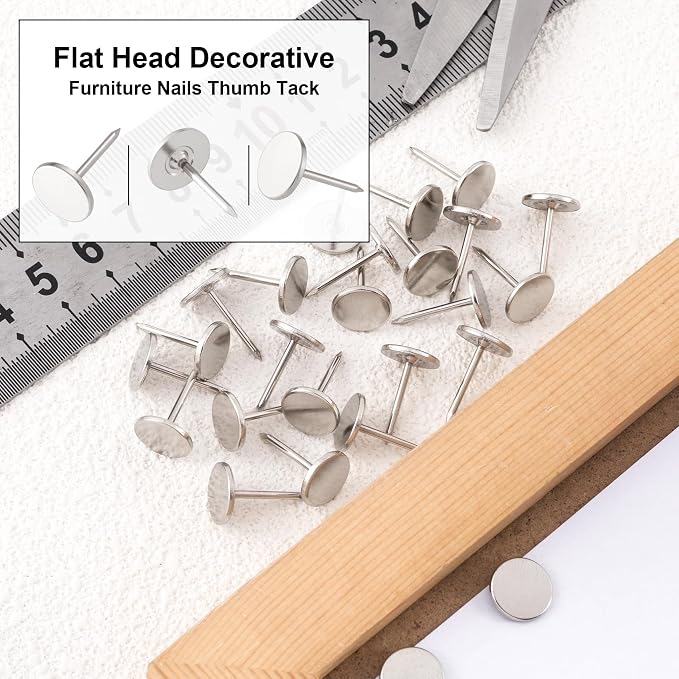 100pcs Metal Thumb Tacks, Heavy Duty Flat Head Push Pins, Upholstery Tacks - Image 4